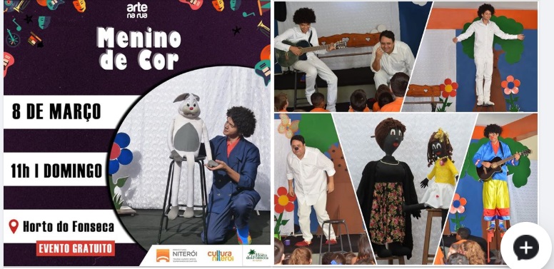 “Menino de Cor” do Teatralmente, no Horto do Fonseca em Niterói