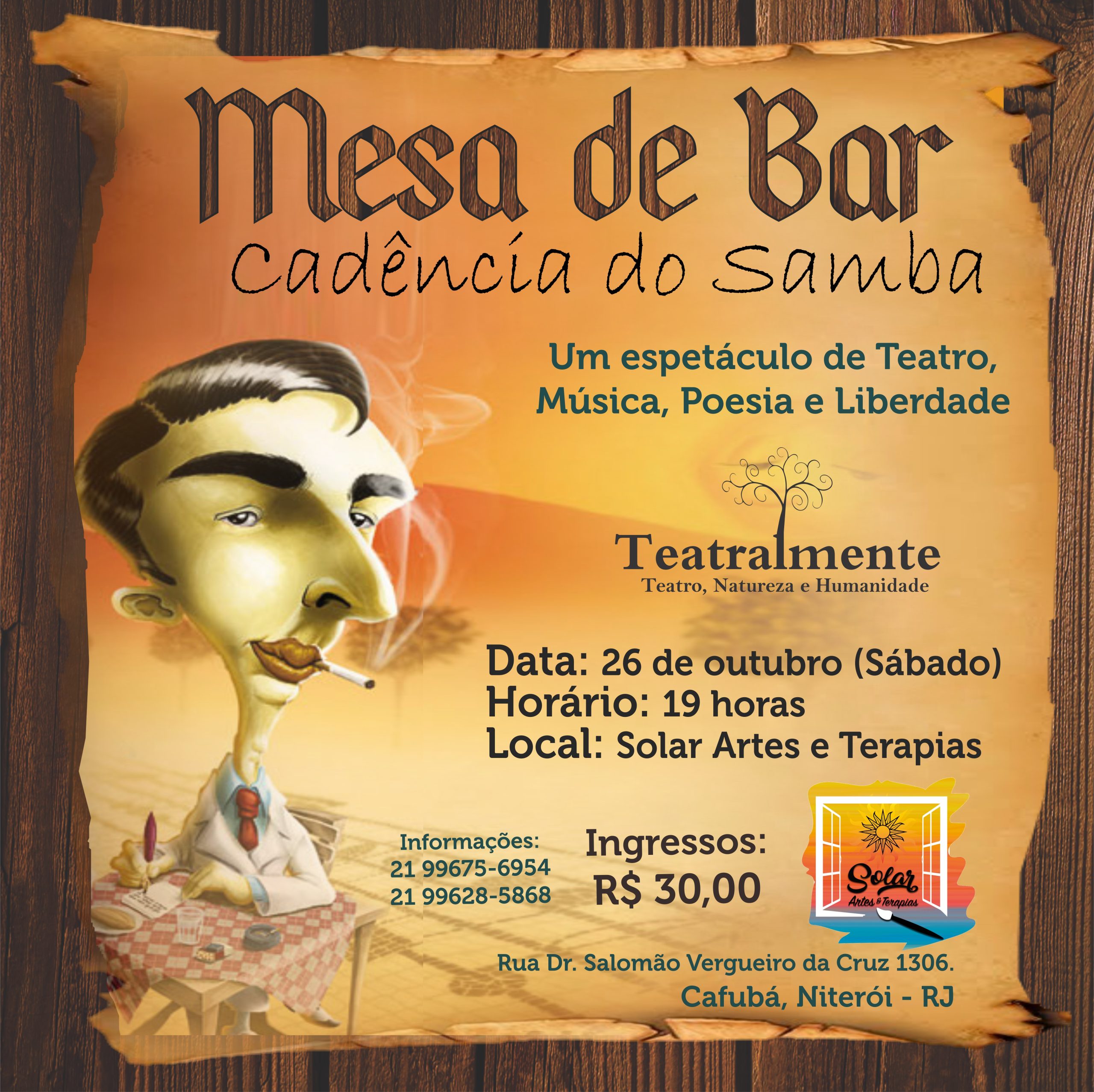 “Mesa de Bar – Na Cadência do Samba” no Solar