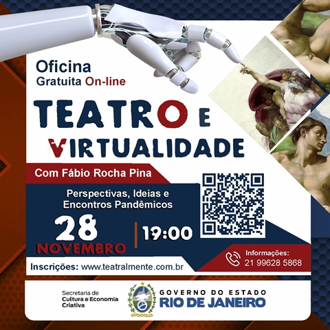 Inscrições abertas para a oficina gratuita “Teatro e Virtualidade” com Fábio Rocha Pina