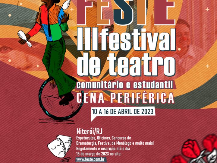 Inscrições abertas para o III Festival de Teatro Comunitário e Estudantil pomovido pelo Teatralmente